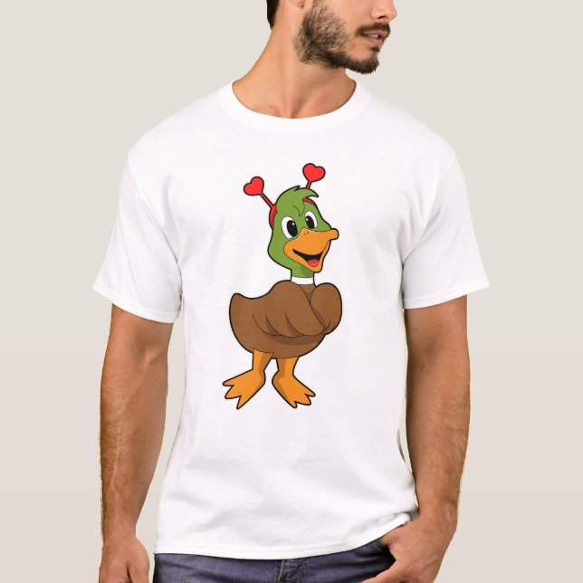 T-shirt Canard avec bandeau de coeur (Devant)