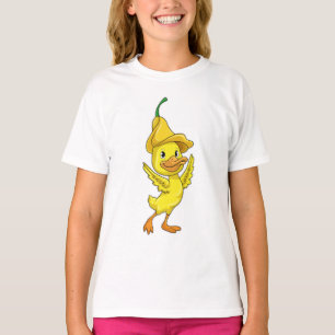 T-shirt Canard avec Casquette Bell jaune