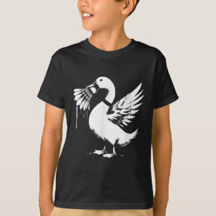 T-shirt Canard avec navette - Amateur de badminton graphiq