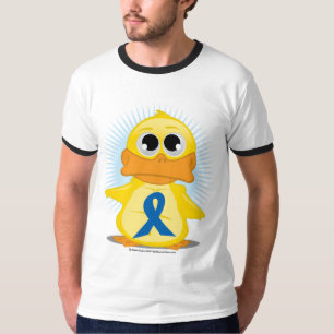 T-shirt Canard bleu de ruban de conscience