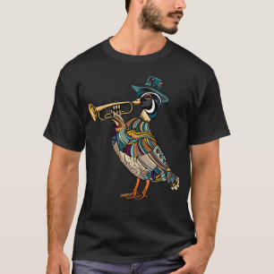 T-shirt Canard Bois Jouant de la Trompette