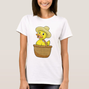 T-shirt Canard comme fermier avec panier