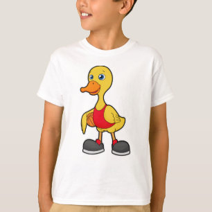 T-shirt Canard comme joueur de basket-ball avec basket-bal