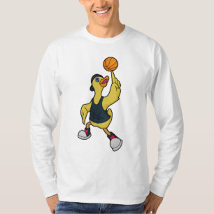T-shirt Canard comme joueur de basketball avec basket-ball