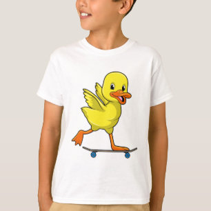 T-shirt Canard comme patineur avec skateboard