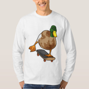 T-shirt Canard comme patineur avec skateboard