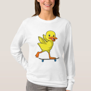 T-shirt Canard comme patineur avec skateboard