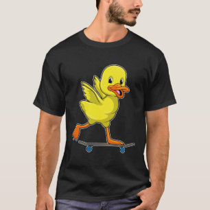T-shirt Canard comme patineur avec skateboard