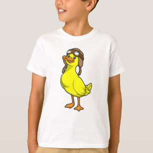 T-shirt Canard comme pilote avec Casquette et lunettes