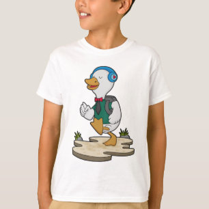 T-shirt Canard comme randonneur avec sac à dos