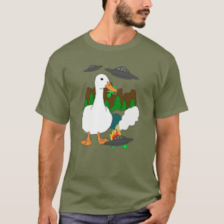 T-shirt Canard contre Aliens