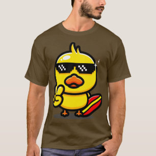 T-shirt Canard cool Avec Planche De Surf Vacances Été Surf