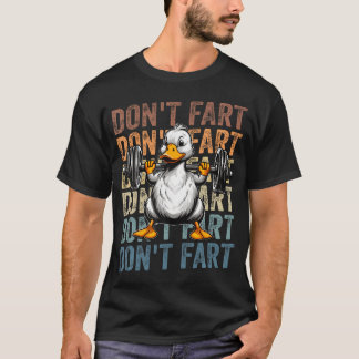 T-shirt Canard drôle ne péter pas en soulevant des poids F