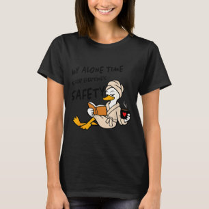 T-shirt Canard drôle sécurité temps seul introverti lectur