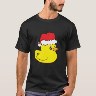 T-shirt Canard en caoutchouc avec le chapeau Santa Cute Ca