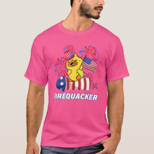 T-shirt Canard en caoutchouc Usa Patriotique Firequacker 4