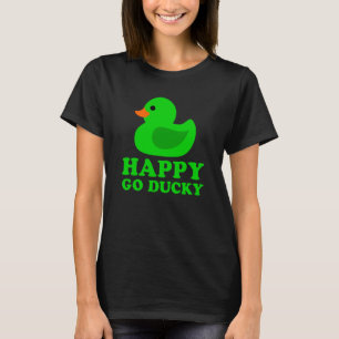 T-shirt Canard en caoutchouc vert mignon Lucky Go Ducky Pu