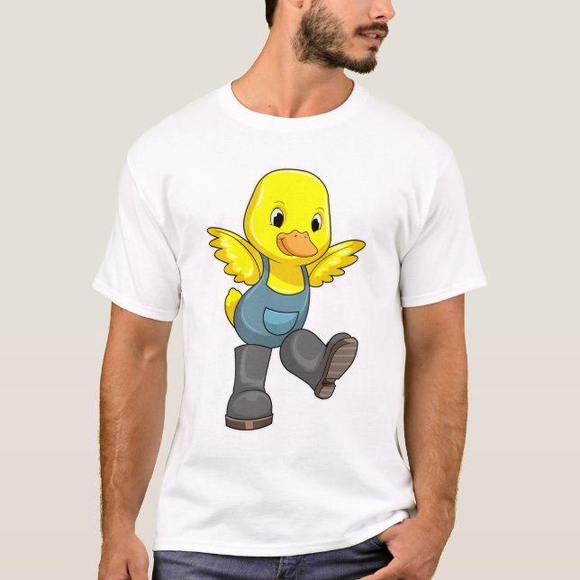 T-shirt Canard en fermier avec des bottes (Devant)