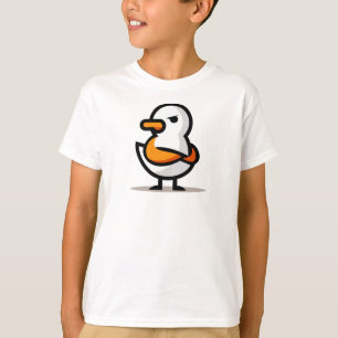 T-shirt Canard Grincheux Masque de Dessin Animé Minimalist