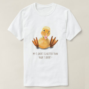T-Shirt Canard Jaune Drôle Texte Personnalisé