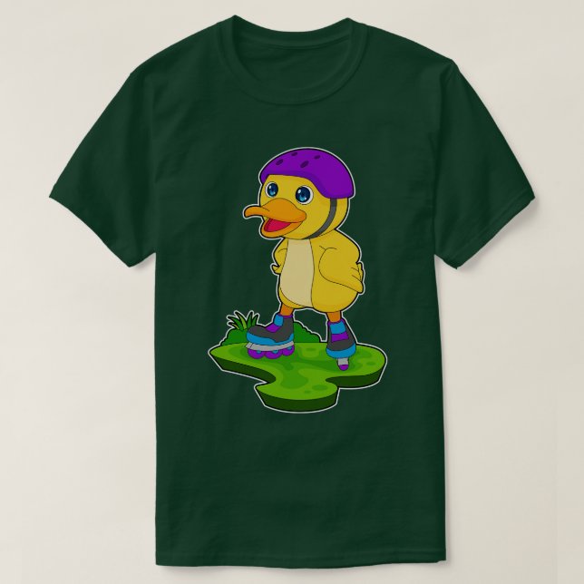 T-shirt Canard Patinage en ligne Patins à rouleaux (Design devant)