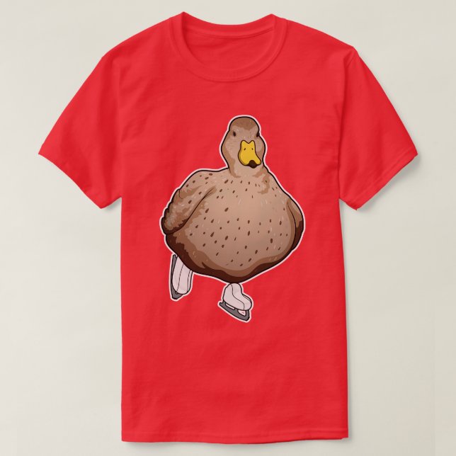 T-shirt Canard Patinage sur glace Patins sur glace (Design devant)