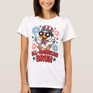 T-shirt Canard patriotique américain frère du 4 juillet