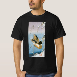 T-shirt Canard sauvage nageant parmi des roseaux chargés d