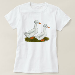 T-shirt Canards : Blanc Crested