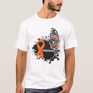 T-shirt Cancer abstrait de rein de papillon de survivant