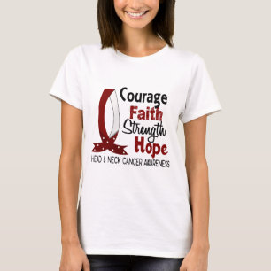 T-shirt Cancer de cou de tête d'espoir de force de foi de