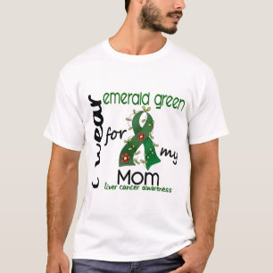 T-shirt Cancer de foie je porte le vert vert pour ma maman