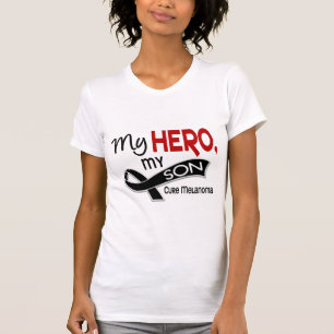 T-shirt Cancer de la peau de mélanome MON HÉROS MON FILS