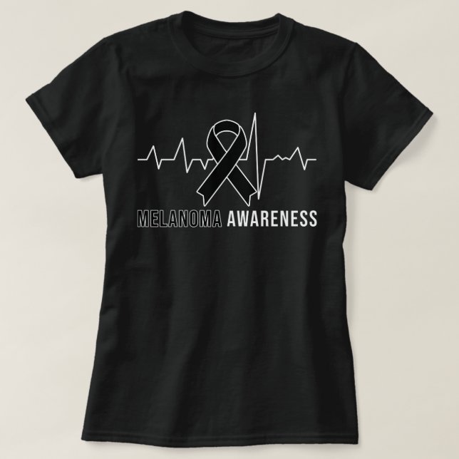 T-shirt Cancer de la peau Melanoma Sensibilisation au coeu (Design devant)