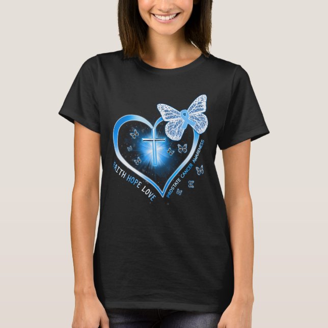 T-shirt cancer de la prostate coeur croisé guerrier cadeau (Devant)