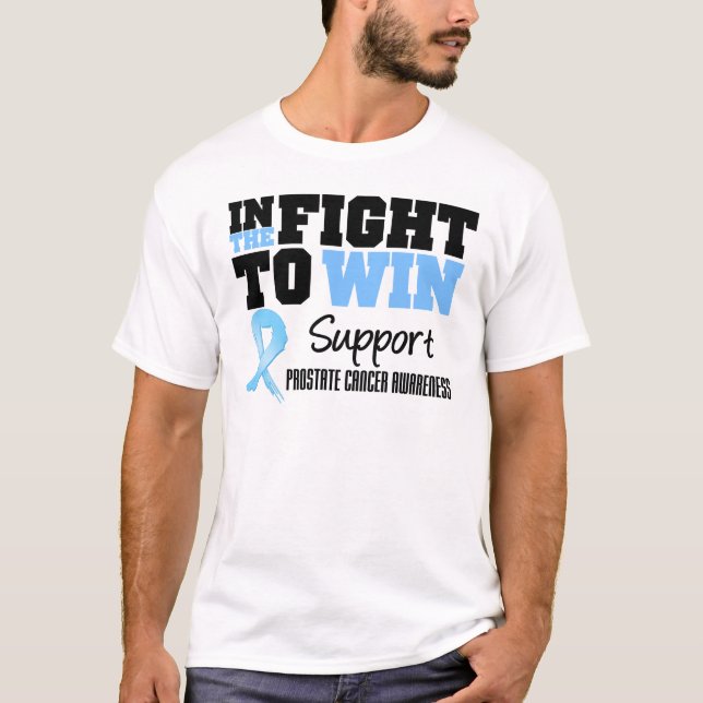 T-shirt Cancer de la prostate dans le combat à gagner (Devant)