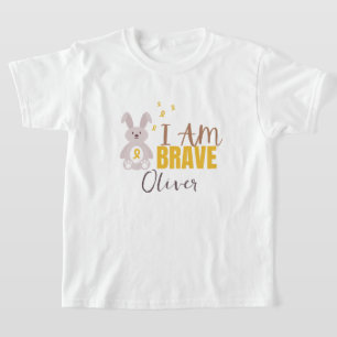 T-shirt cancer de l'enfance. Nom personnalisé. brave. T-sh