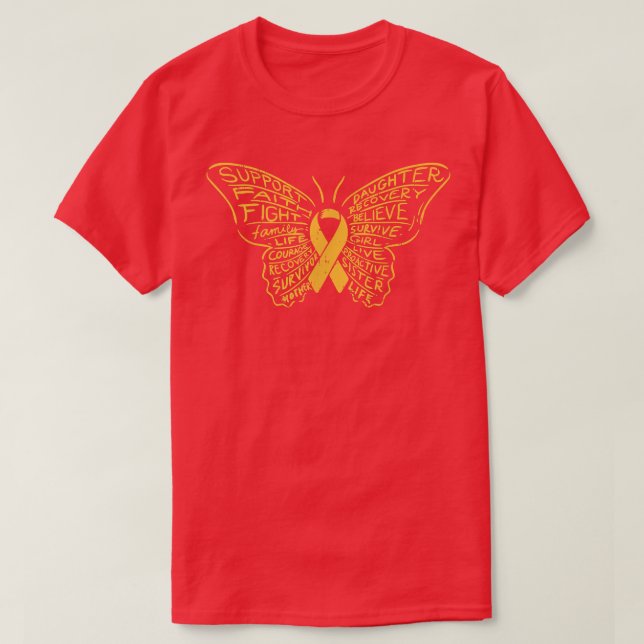 T-shirt Cancer de l'enfance Ruban Papier à ruban Soutien à (Design devant)