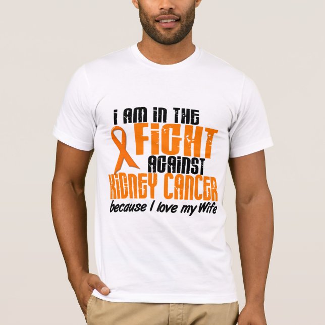 T-shirt CANCER de REIN dans le combat pour mon épouse 1 (Devant)