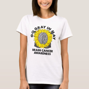 T-shirt Cancer Du Cerveau Sensibilisation À La Tumeur Gri