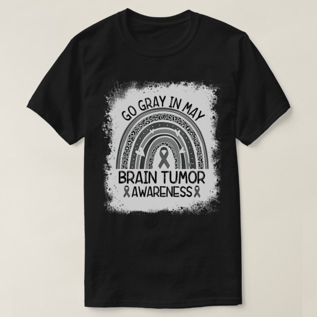 T-shirt Cancer Du Cerveau Sensibilisation À La Tumeur Gris (Design devant)