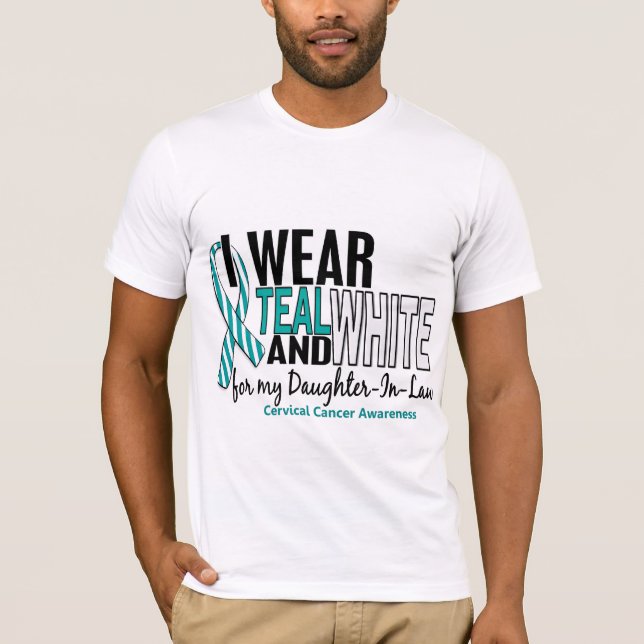 T-shirt CANCER DU COL DE L'UTÉRUS je porte la belle-fille (Devant)