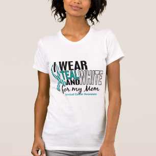 T-shirt CANCER DU COL DE L'UTÉRUS je porte Teal et le