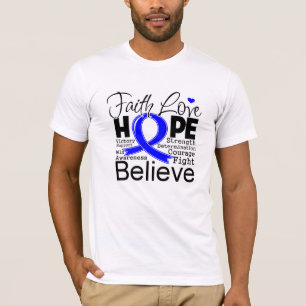 T-shirt Cancer du côlon Foi Amour Espoir Typographique