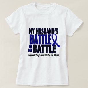 T-shirt Cancer du colon MA BATAILLE TROP 1 mari