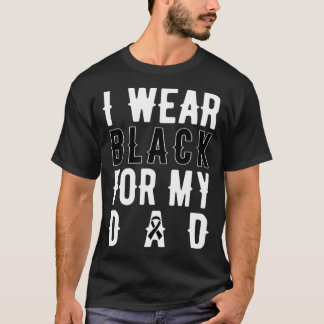 T-shirt Cancer du mélanome Papa Ruban Noir Cancer de la pe