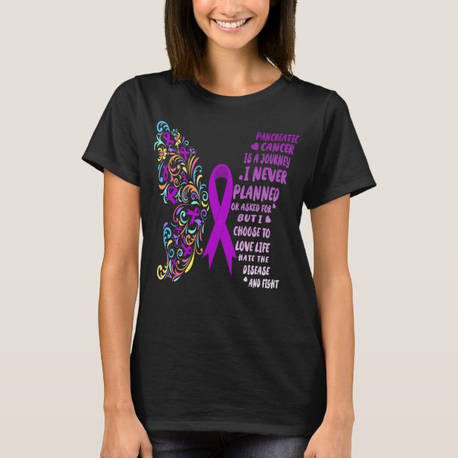 T-shirt cancer du pancréas voyage vie combat (Devant)