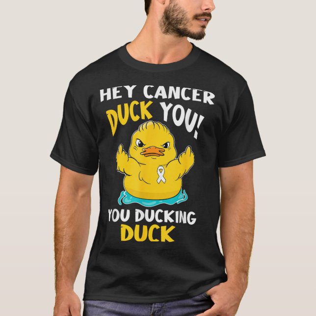 T-shirt Cancer du poumon Guerrier Conception de canard ens (Devant)