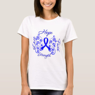 T-shirt Cancer du rectum de force d'amour de foi d'espoir