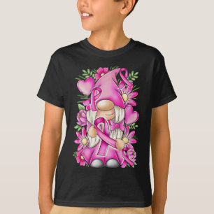 T-shirt Cancer du sein amusant Pink Ribbon mignon Gnome Aw
